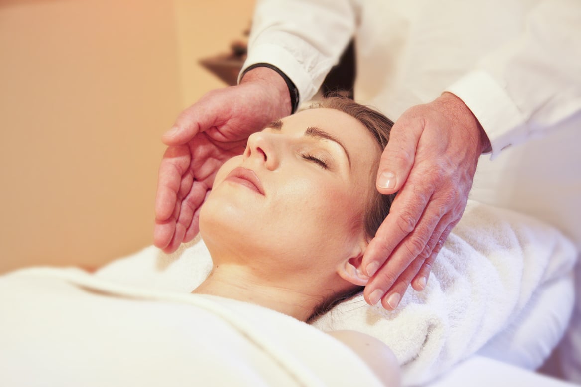 Woman Having a Facial Massage