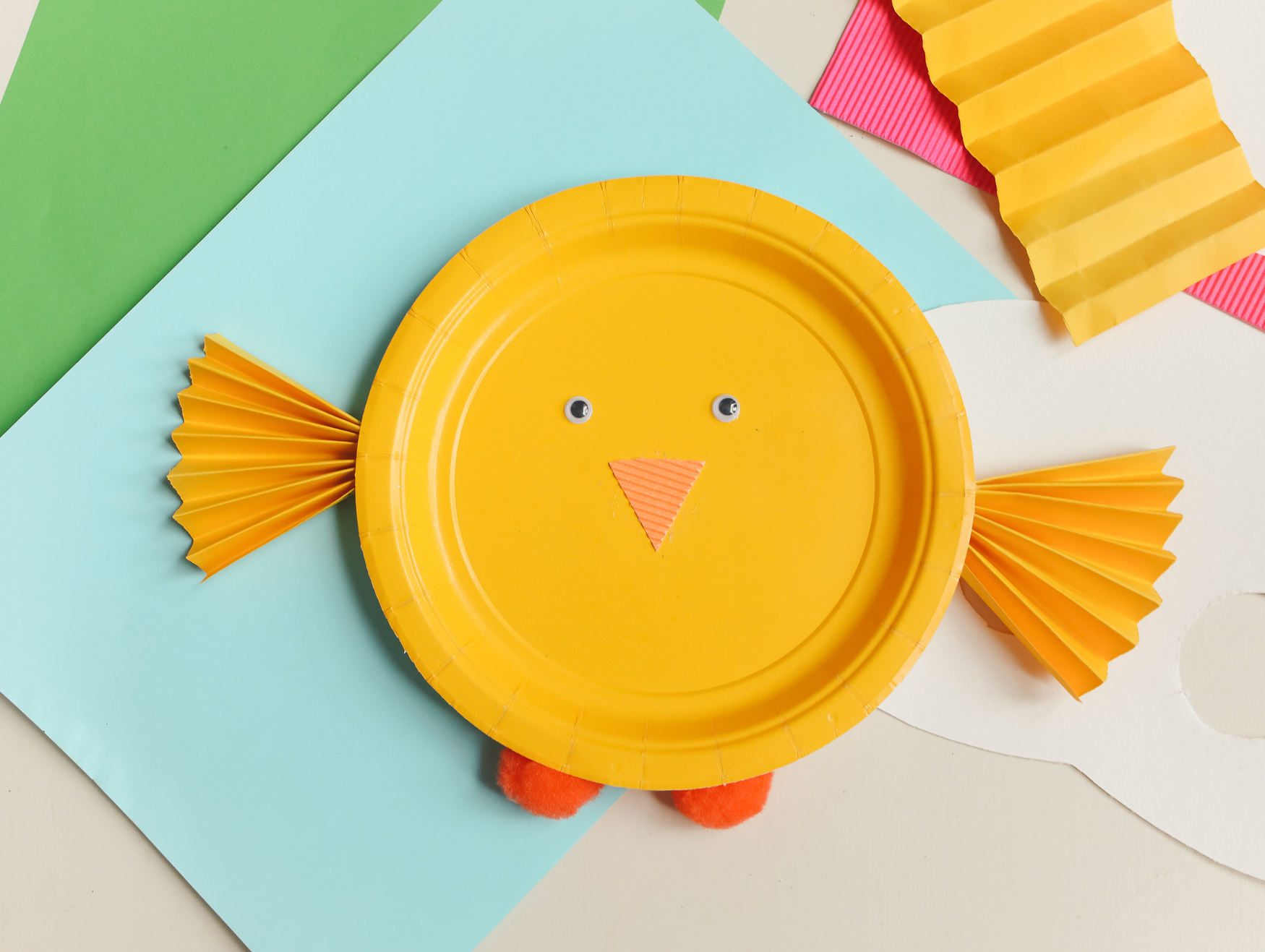 Handmade Easter Arts and Crafts on Floor